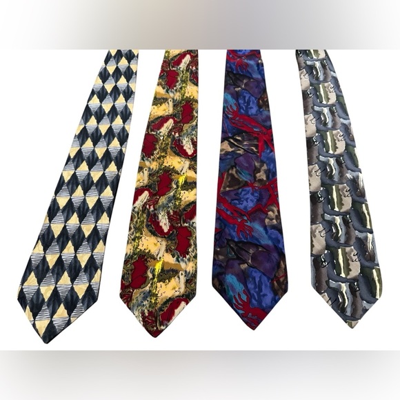 J. Garcia 100% Silk Abstract Mens Ties Lot of 4 - Picture 1 of 13